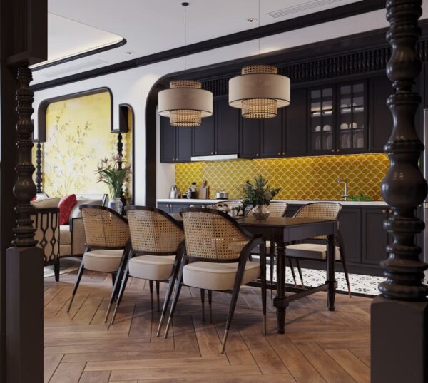 Bàn ghế ăn phong cách indochine - Nội thất Indochine