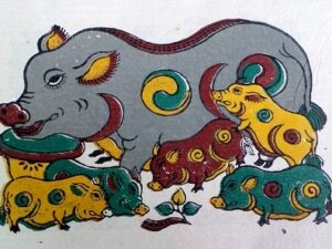 tranh đông hồ đàn lợn âm dương