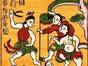 tranh đông hồ đánh ghen