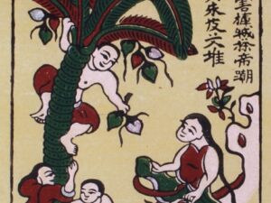 tranh đông hồ hứng dừa