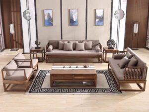 Bàn ghế phòng khách phong cách Á Đông