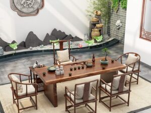 Bàn họp và uống trà phong cách Á Đông